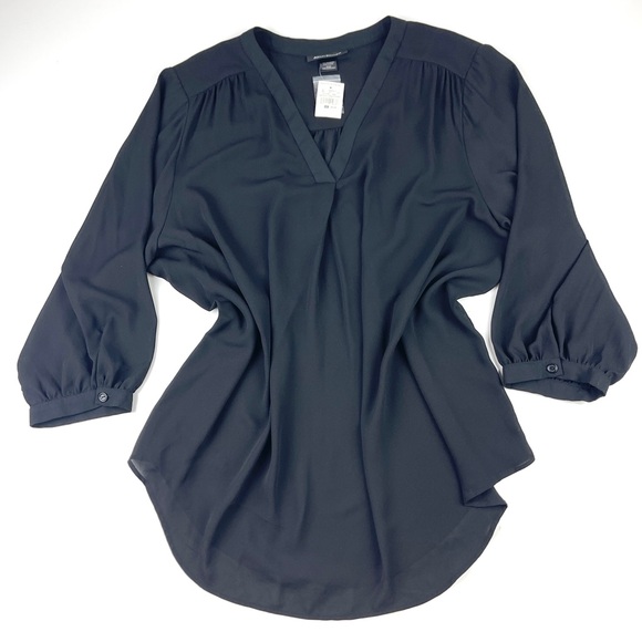 Women’s Ashley Stewart Black Long Sleeve Blouse Size 22/24 NWT - Picture 1 of 3